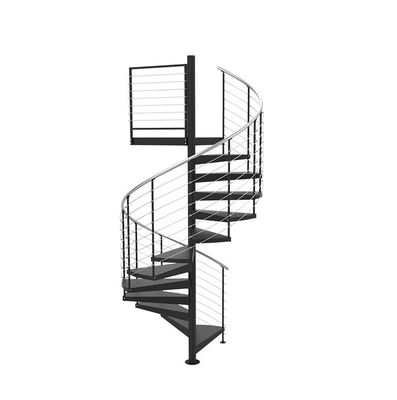 Escalera espiral prefabricada del hierro labrado de las estructuras de acero para residencial